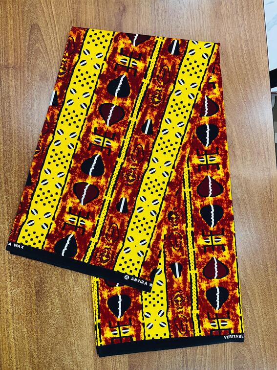 Anvira Wax Yellow & Red Traditional Pattern